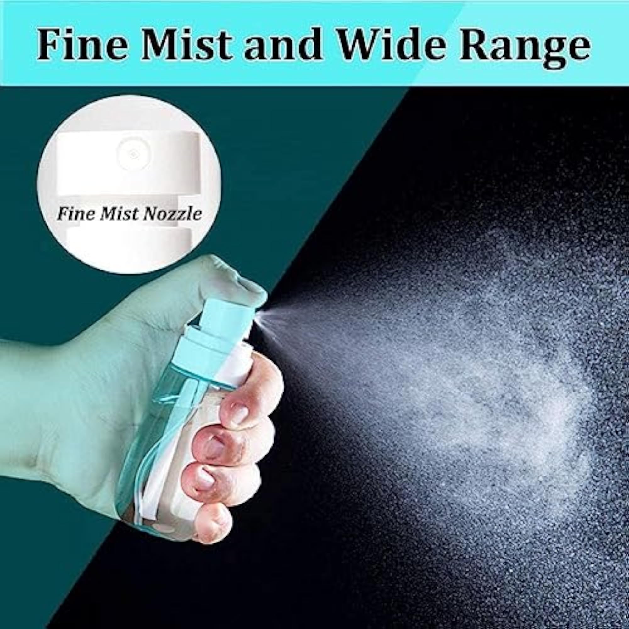 Pack of 2 Small Travel Spray Bottles, 60ml